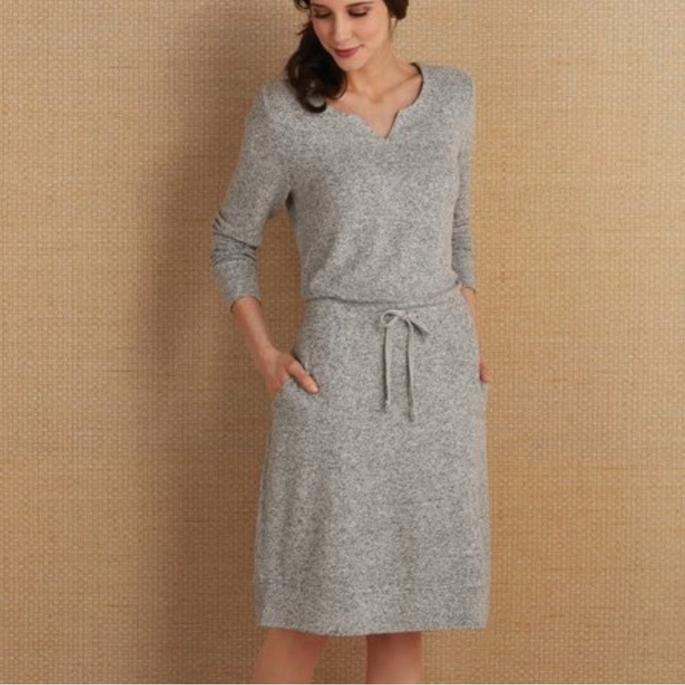 SOFT SURROUNDINGS Dress Easy Living Drawstring Waist RAYON Blend 2AW56 LARGE